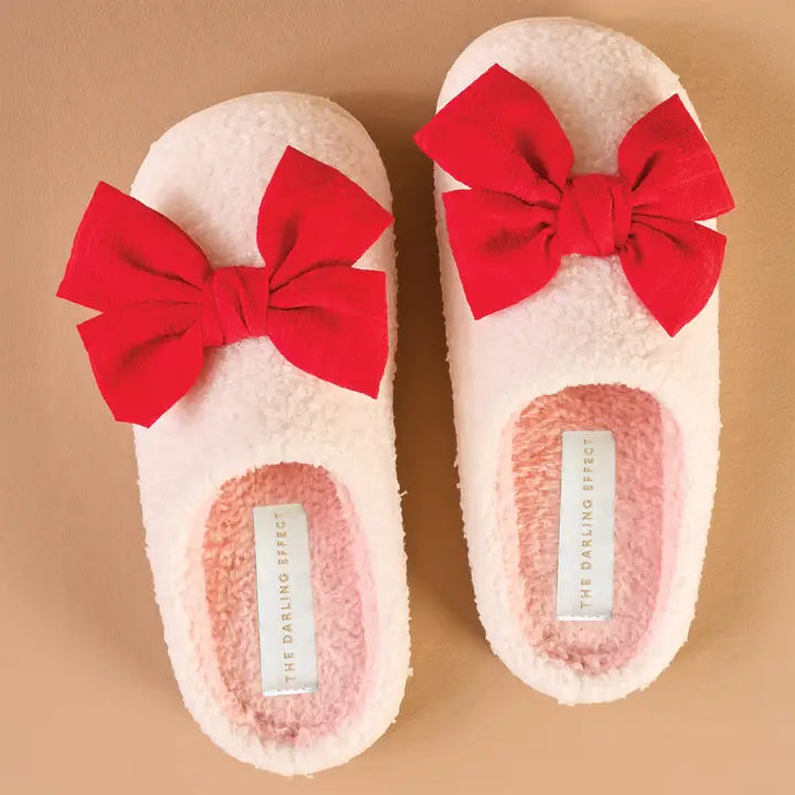 Betty Red Bow Slippers