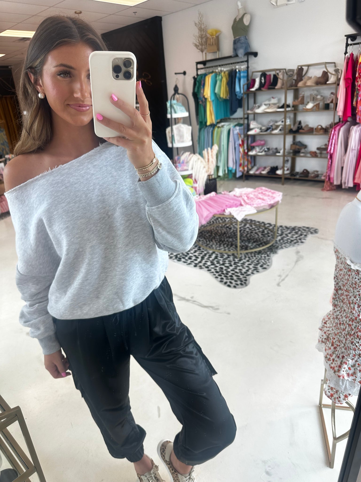 Terry Off The Shoulder Top