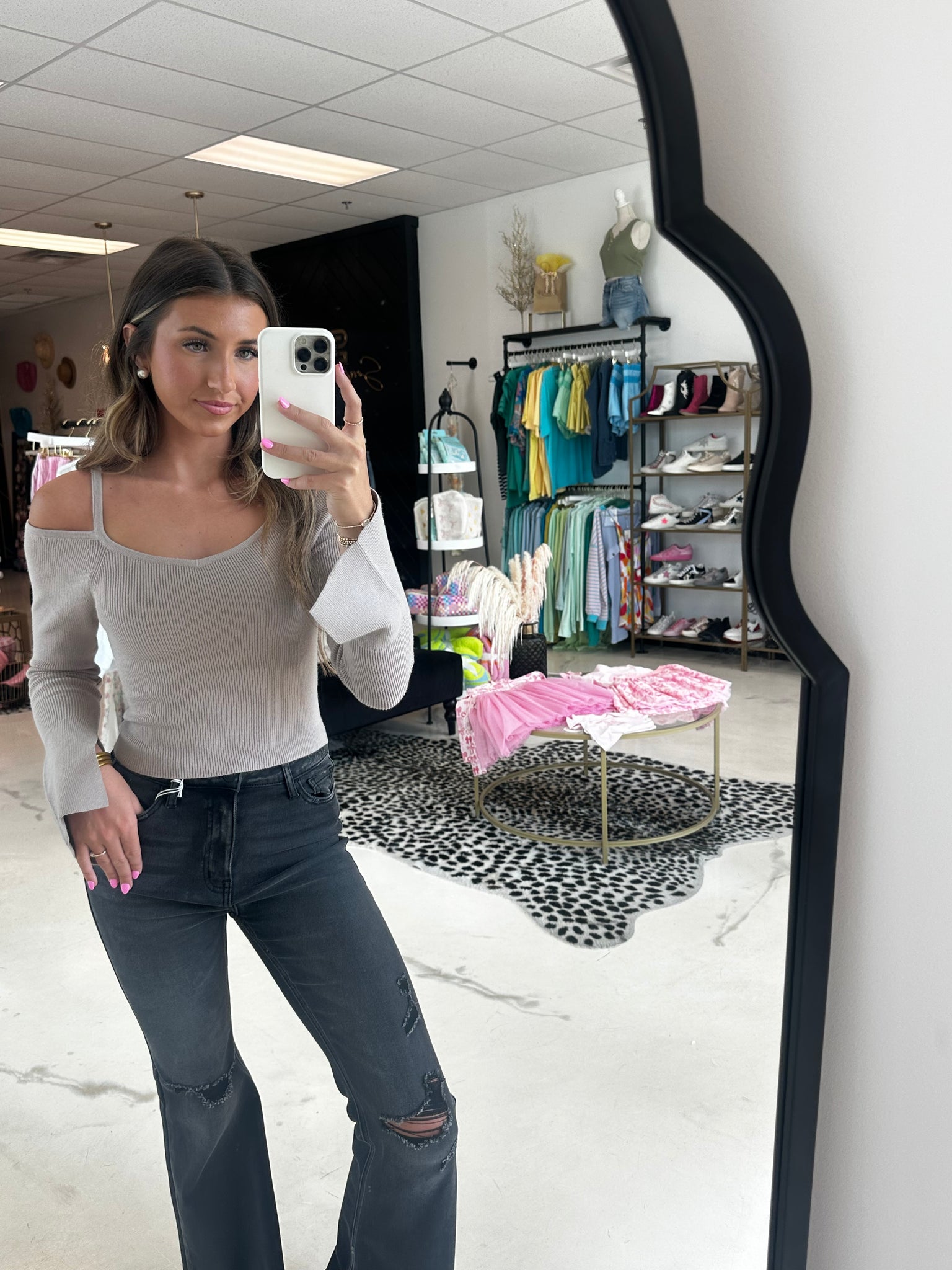 Off Shoulder Knit Sweater