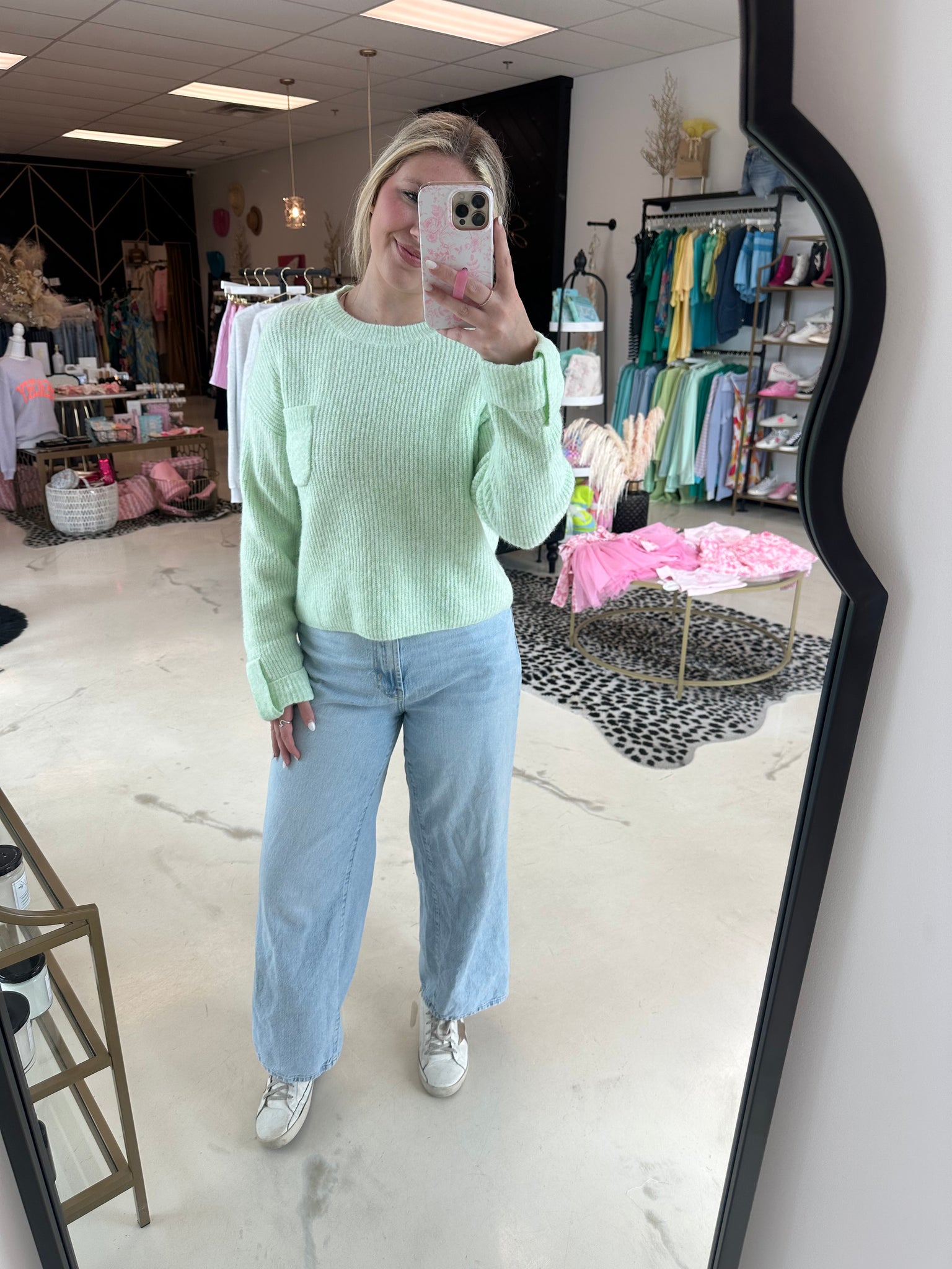 Pocket Sweater// Lime