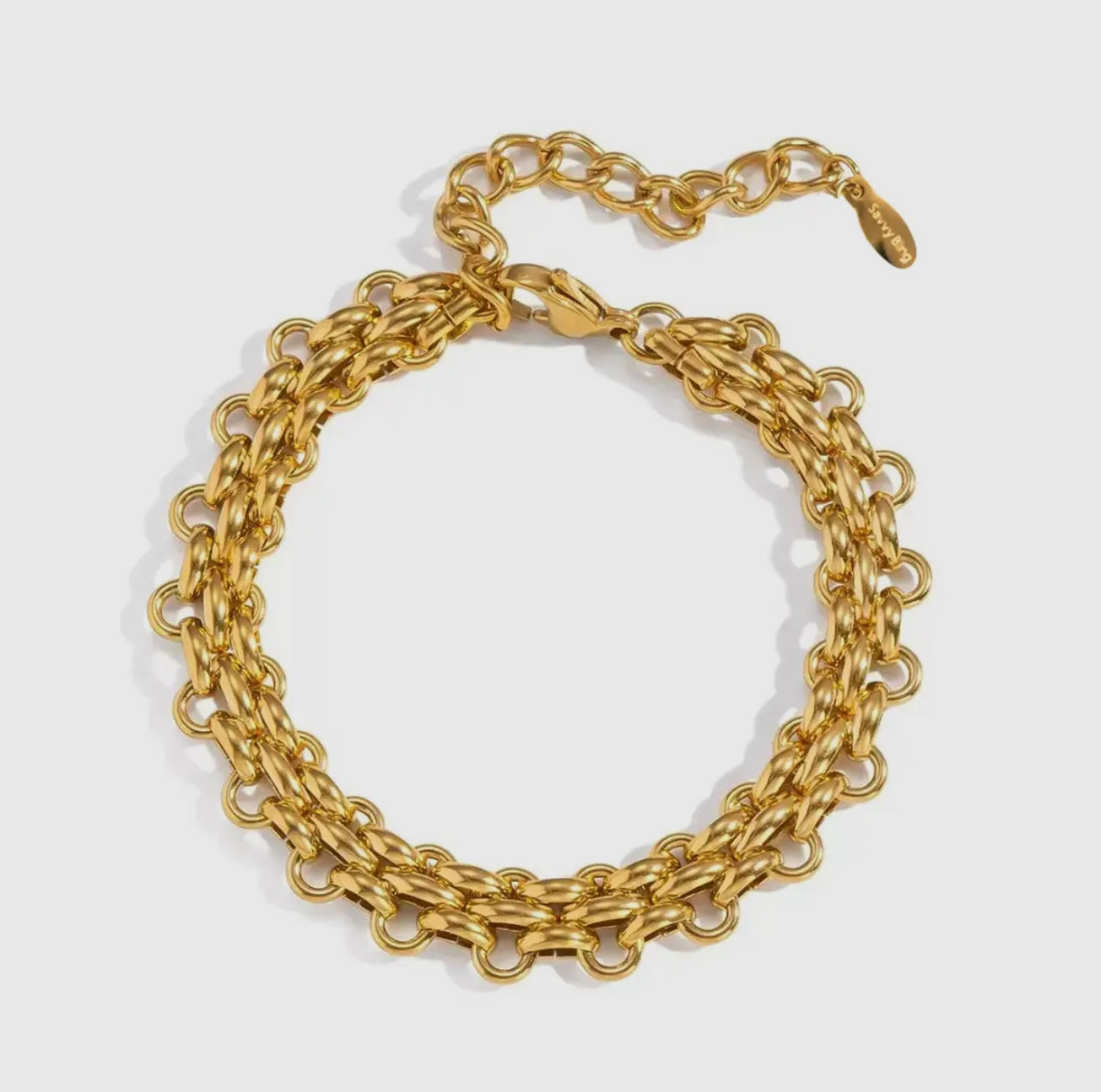 Gold and Pearl Stacking Woven Link Bracelet (water resistant)