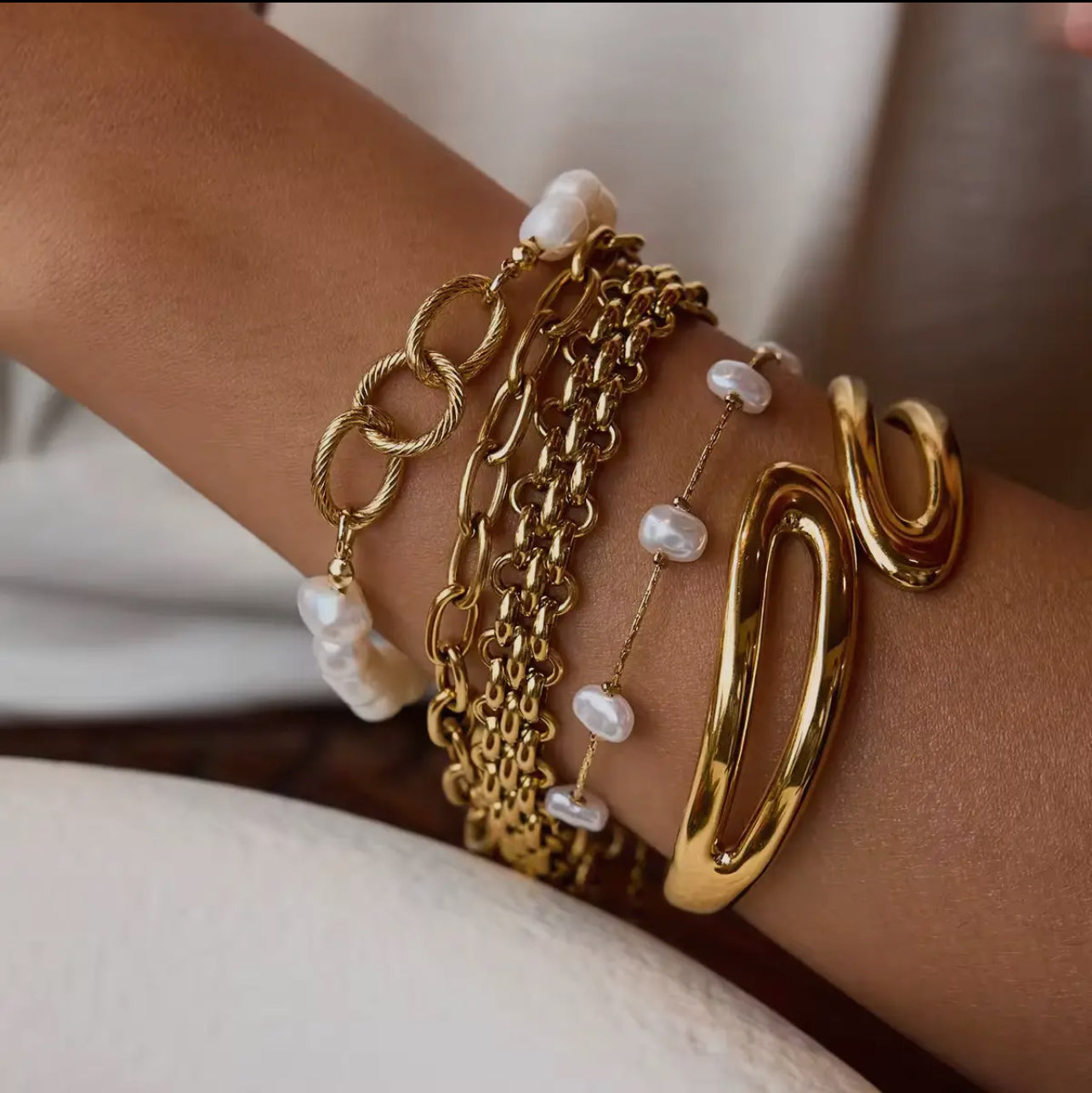 Sleek Gold Tennis Wrap Bracelet