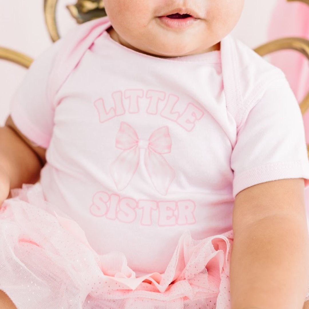 Little Sister Bow Onesie