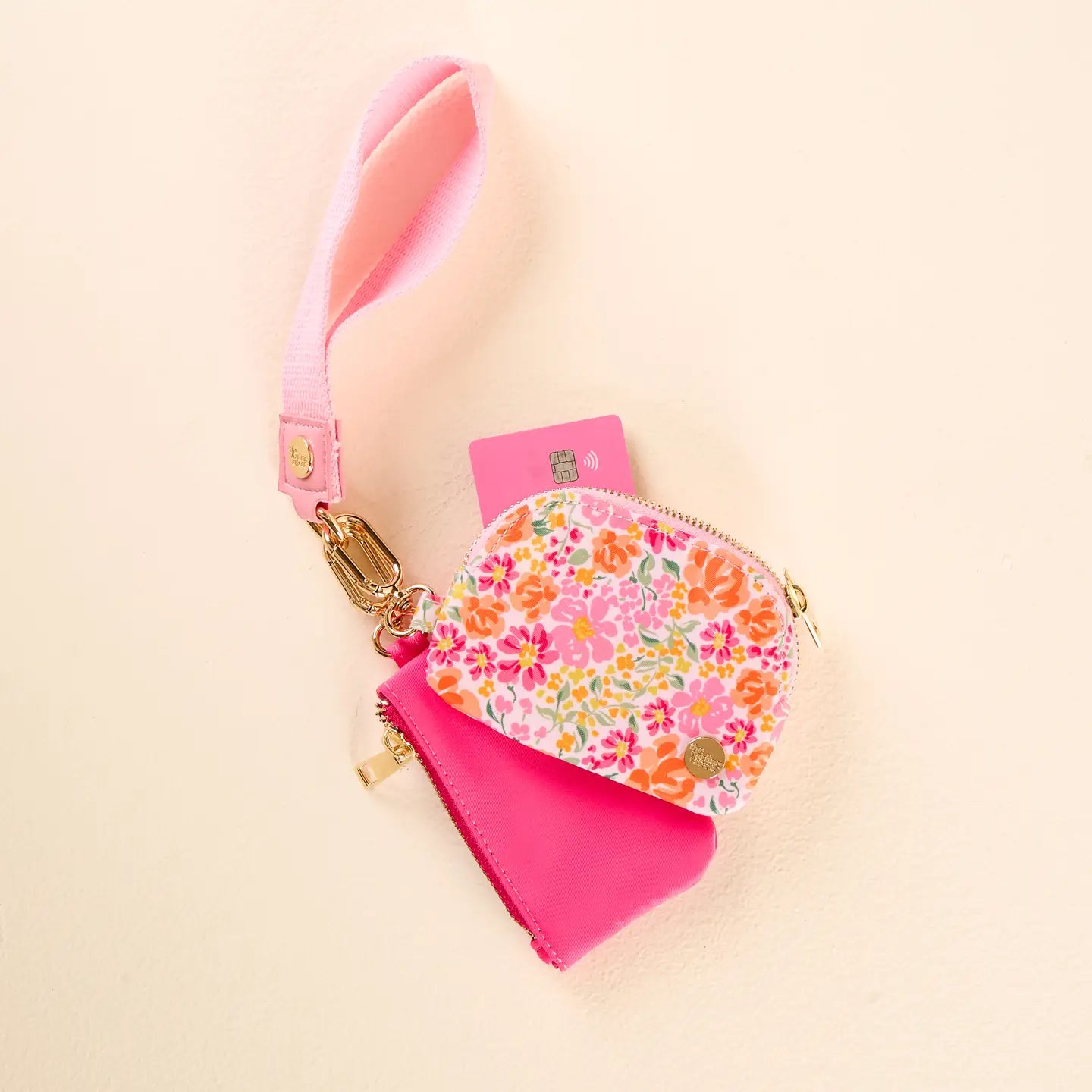 Dynamic Duo Pouch Wristlet- Secret Garden Pink